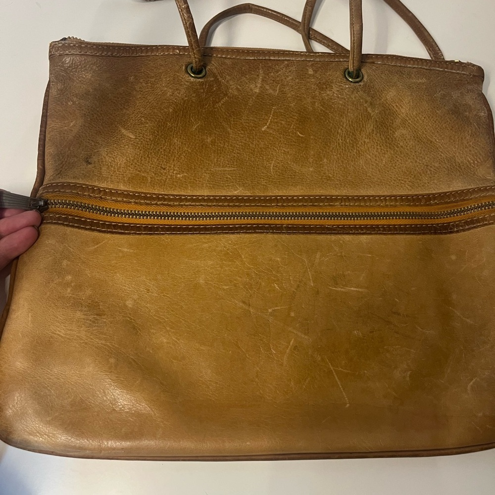 Vintage 1960 Lee Stemer Genuine Leather Saddle Tote Bag - Picture 6 of 7